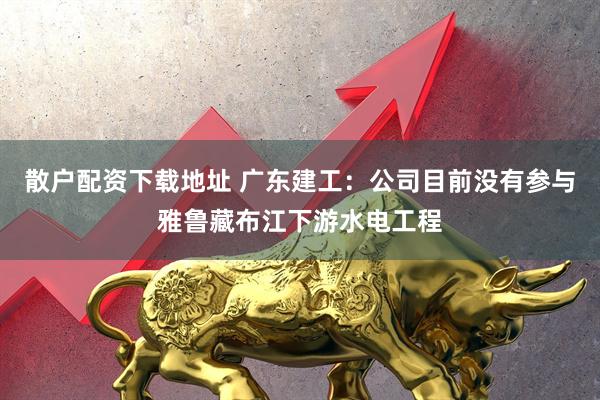 散户配资下载地址 广东建工：公司目前没有参与雅鲁藏布江下游水电工程