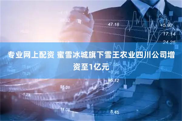 专业网上配资 蜜雪冰城旗下雪王农业四川公司增资至1亿元